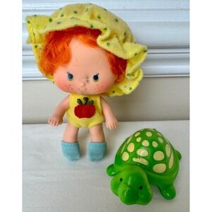 Vintage Strawberry Shortcake Apple Dumplin Doll & Teatime Turtle Pet 80s Kenner‎